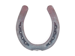 Lucky metal horseshoe isolated on white background