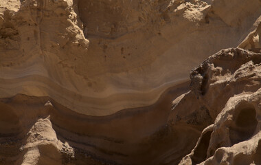 Gran Canaria, amazing sand stone erosion figures in ravines on Punta de las Arenas cape on the western part of the island, also called Playa de Artenara

