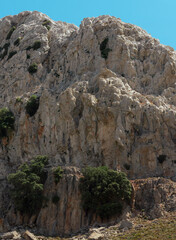Fototapeta na wymiar A big rock on mountain. in close- up rocks .mountain landscape 