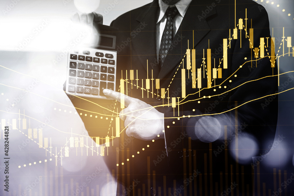 Poster financial data in term of a digital prices on led display. a number of daily market price and quotat