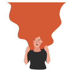 vector flat style modern illustration angry girl - 428246203