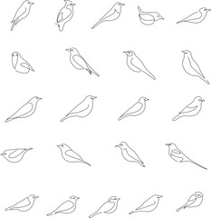 Naklejka premium one line art bird line illustration