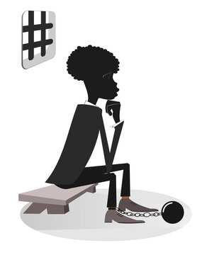 silhouette man chained, sitting, thinking clip art preview