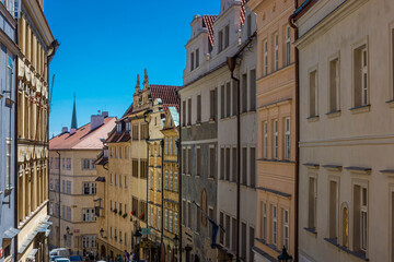 Obraz premium PRAGUE, CZECH REPUBLIC, 31 JULY 2020: street in the historic center