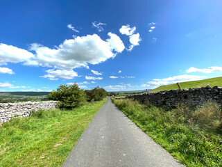 Looking down, Moor Lane, near the Yorkshire Dales village of, Threshfield, Skipton, UK