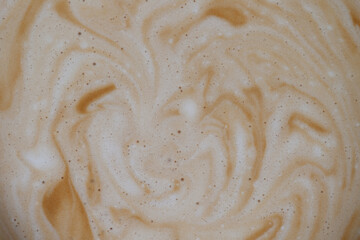 Close up of coffee with milk as background in vintage style