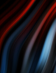 Fototapeta premium Colorful smooth lines on black background. Liquid and fluid vibrant color waves flowing in the dark. Graphic illustration for wallpaper, banner, background, card, book, cover, poster, banner, brochure