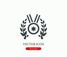 Award vector icon.  Editable stroke. Linear style sign for use on web design and mobile apps, logo. Symbol illustration. Pixel vector graphics - Vector