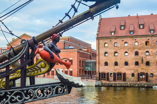 GDANSK, POLAND, SEPTEMBER 02 2018: Old ship in the canal