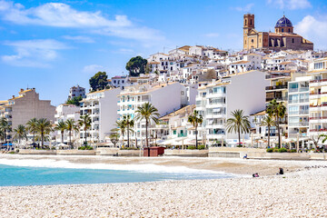 Altea, Spain - old town and mediterranean beach