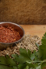 seeds in a wooden bowl