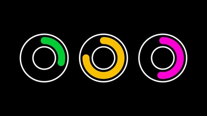 Modern Loading Circle Ring, round percentage progress, load circle ring. Modern Loading progress Animation 0-100 4k motion video with alpha matte channel - Powered by Adobe
