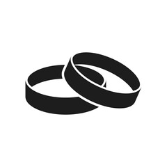 Wedding rings icon. Vector. Flat design.