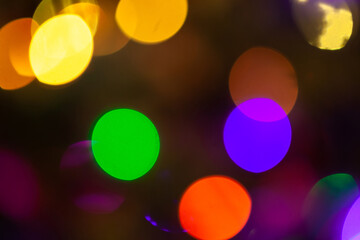 New Years blurr garland with blurry background, used as a background or texture, soft focus