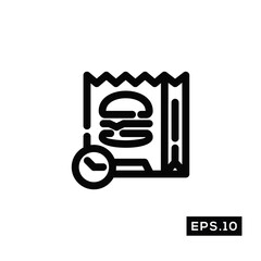 Food delivery line icon. Online food delivery icon Vector Illustration Template For Web and Mobile