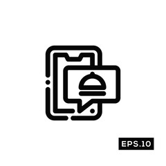 Food delivery line icon. Online food delivery icon Vector Illustration Template For Web and Mobile