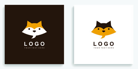 Fox Chat Talk Logo. Modern logo icon symbol template vector design