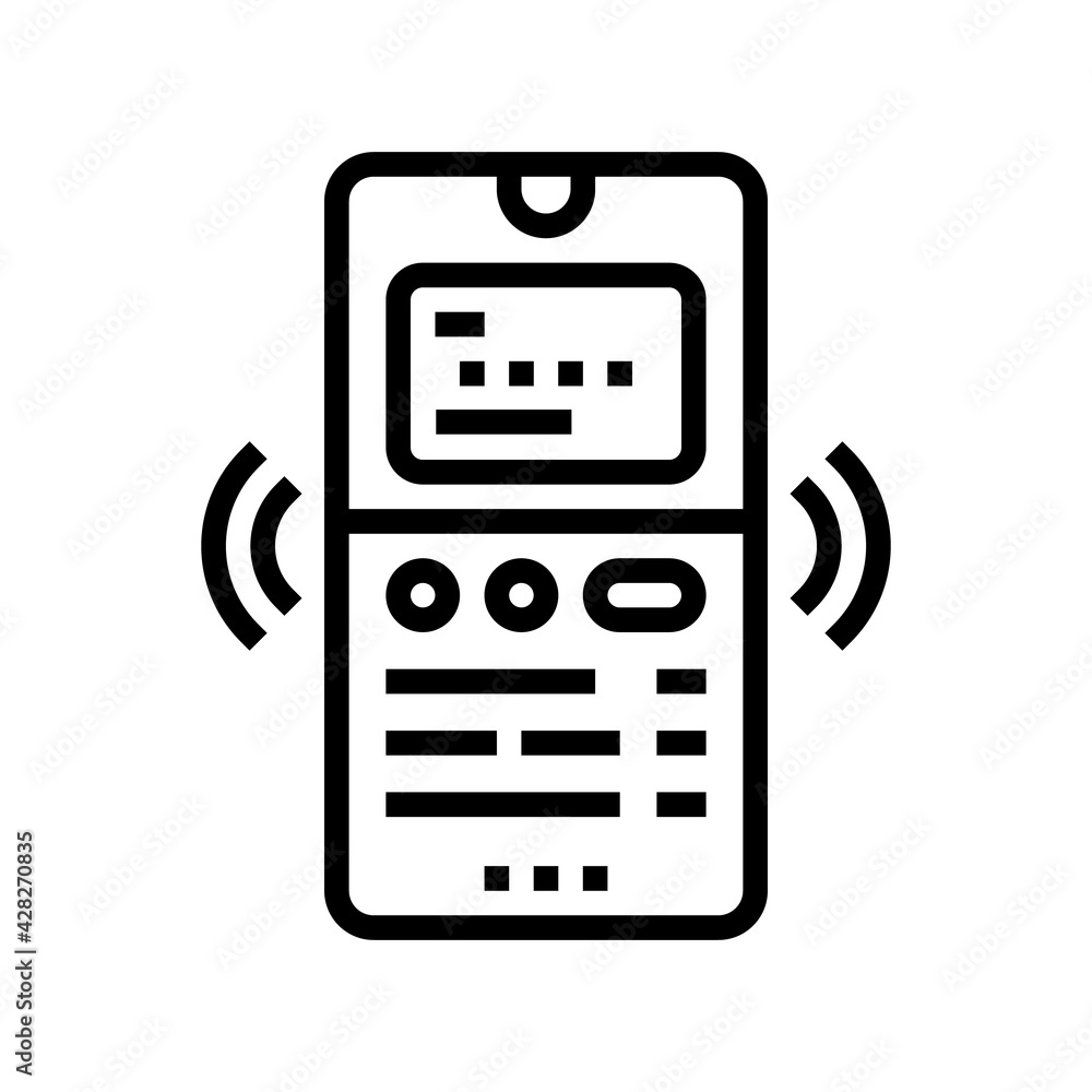 Poster phone binding card line icon vector. phone binding card sign. isolated contour symbol black illustra
