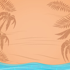 Fototapeta na wymiar Shadows of tropical palm leaves on the beach. Sunny summer design. Vector illustration