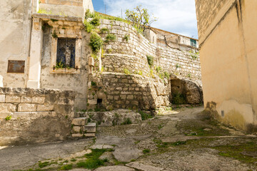 Exterior Details of Convent of Rosary Church (Chiesa Convento del Rosario) in Scicli, Province of Ragusa, Italy.
