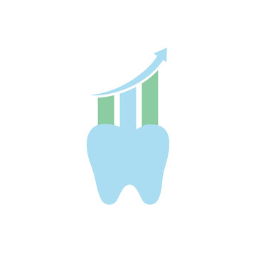 Dental stat vector logo design template. Dentist finance icon logo concept.