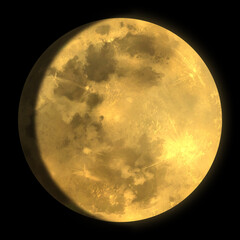 金色に光る月齢12(十三夜)の月のイラスト素材