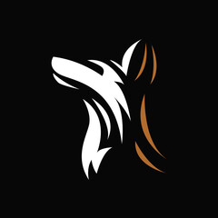 Dog Design Inspiration - Isolated vector Illustration on black background - Creative vintage logo, icon, symbol, sticker, emblem, badge - Art for exclusive product