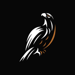 Premium Eagle Design Inspiration - Isolated vector Illustration on black background - Creative vintage logo, icon, symbol, sticker, emblem, badge - Art for exclusive product