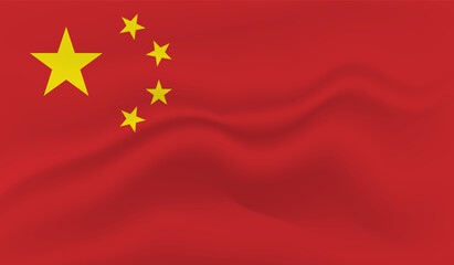 China grunge, old, scratched style flag