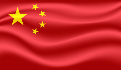 China grunge, old, scratched style flag