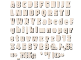 白木デザインのアルファベット文字