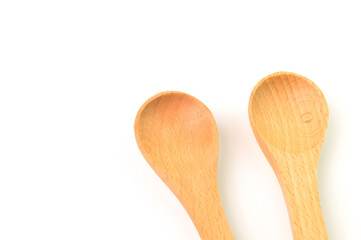 Wooden spoons isolated on a white background