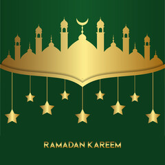 Ramadan Kareem mosque islamic background vector design illustration