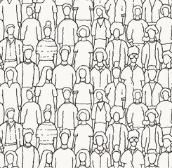 People stand next to each other pattern vector