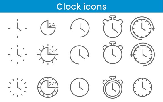 vector clock icons, clocks vectors