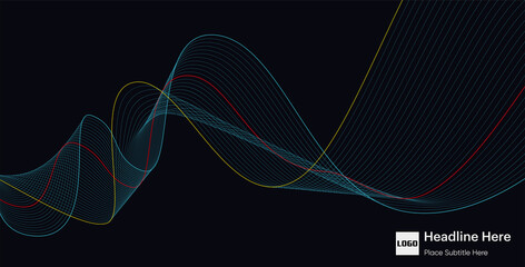 Vector abstract colored line art background