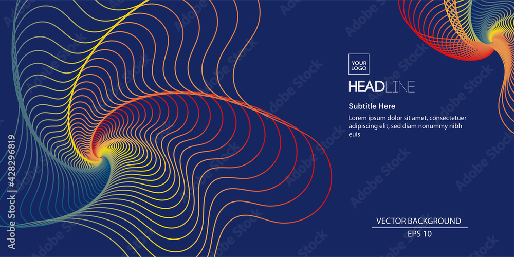 Poster vector abstract colored line art background