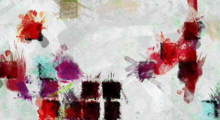 Modern art. Colorful contemporary artwork. Color strokes of paint. Brushstrokes on abstract background. Brush painting.