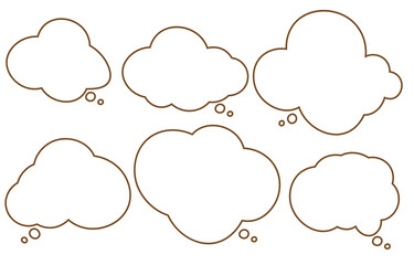 Set comic speech bubbles on a white background, vector speaking or talk bubble , icon chat or message , use for add text ,cloud and doodle style