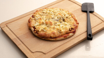 A delicious homemade italian Pizza with extra topping. A healthy lifestyle gourmet