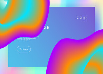Liquid fluid with dynamic elements and shapes. Landing page.