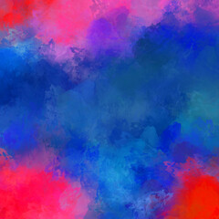 Painted composition with vibrant brush strokes. Textured colorful painting. Paint brushed wallpaper.