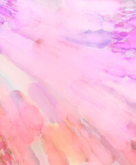 Fototapeta premium Watercolor abstract painting with pastel colors. Soft color painted illustration of calming composition for poster, wall art, banner, card, book cover or packaging. Modern brush strokes painting.