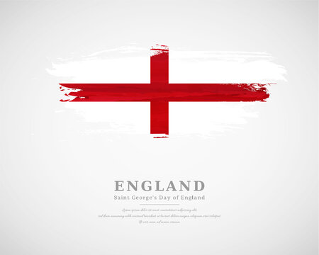 Happy saint georges day of England with artistic watercolor country flag background