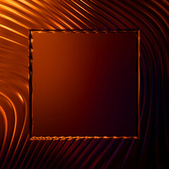 Abstract framed background. Colorful vibrant wavy design wallpaper. Creative graphic 2d illustration with centered frame. Trendy fluid cover with dynamic shapes flow.