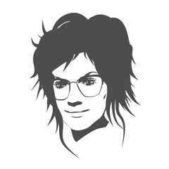 Silhouette of a female head. Beauty and fashion