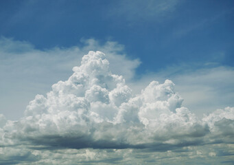 Cumulonimbus cloud formations on tropical blue sky , Nimbus moving , Abstract background from natural phenomenon and gray clouds hunk , Thailand