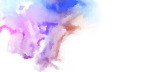 Abstract colorful watercolor on white background. Digital art painting.