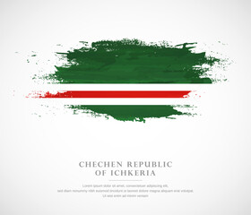 Abstract watercolor brush stroke flag for national day of Chechen Republic of Ichkeria