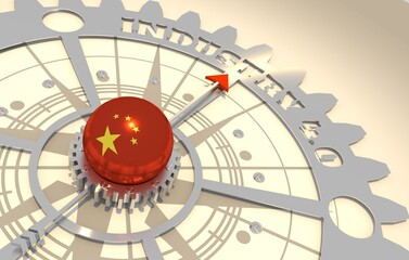 Industry four point zero text on the gear.